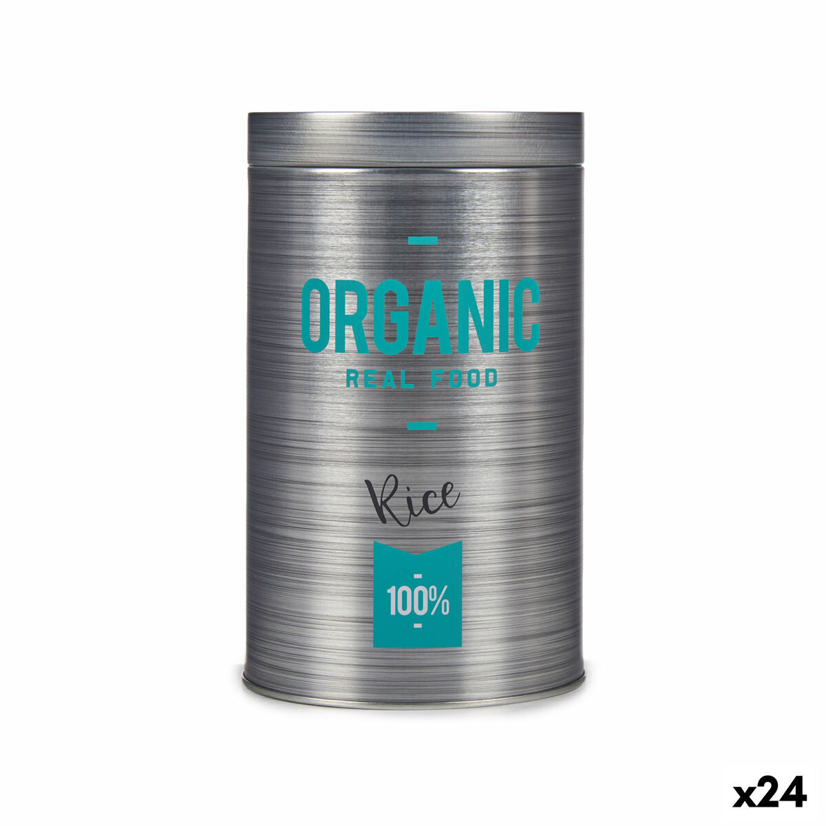 Tin Organic Grijs Blik 10,4 x 18,2 x 10,4 cm (24 Stuks)