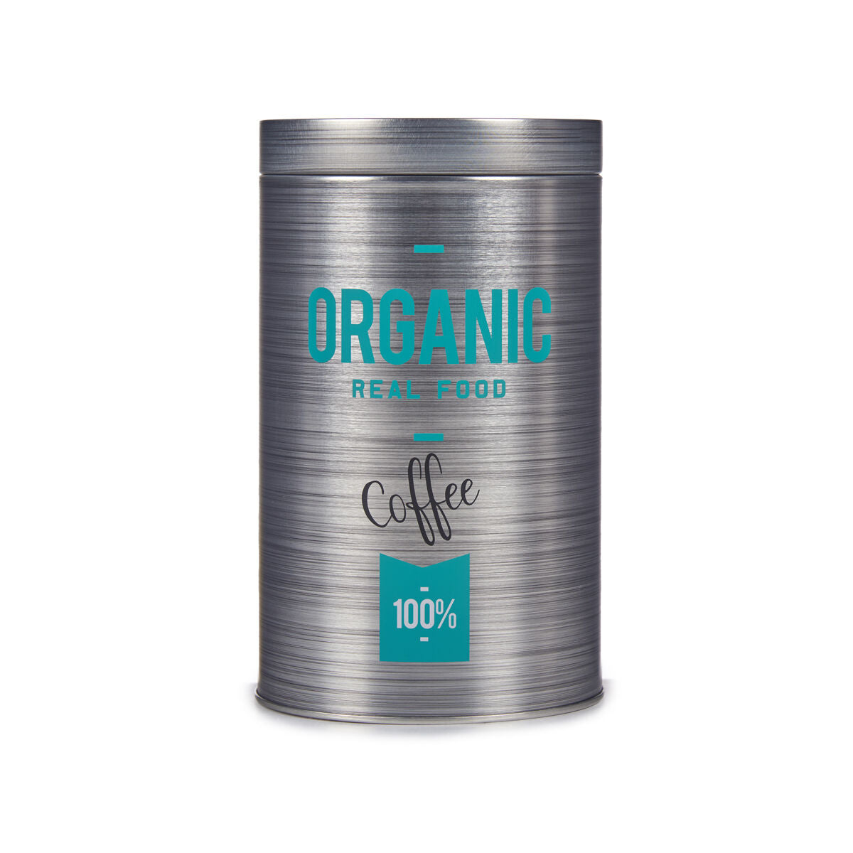 Tin Organic Koffie Grijs Blik 10,4 x 18,2 x 10,4 cm (24 Stuks)