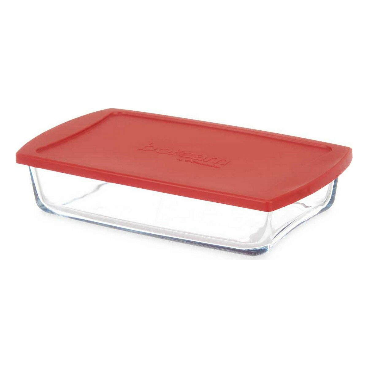 Lunchbox Borcam Rood Transparant Borosilicaatglas 1,3 L (4 Stuks)