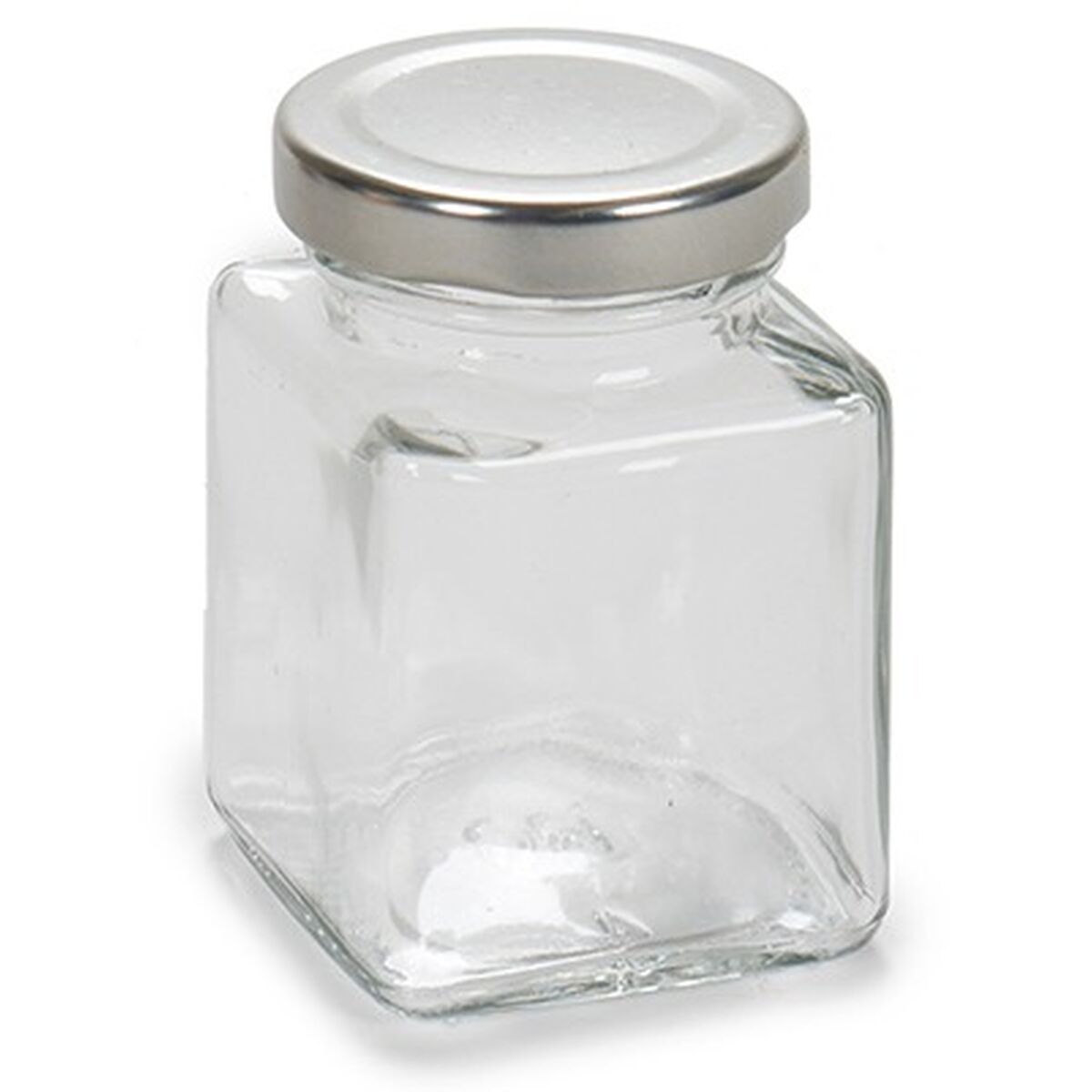 Blik Transparant Zilverkleurig Metaal Glas 100 ml 5,6 x 7,6 x 5,6 cm (6 Stuks)