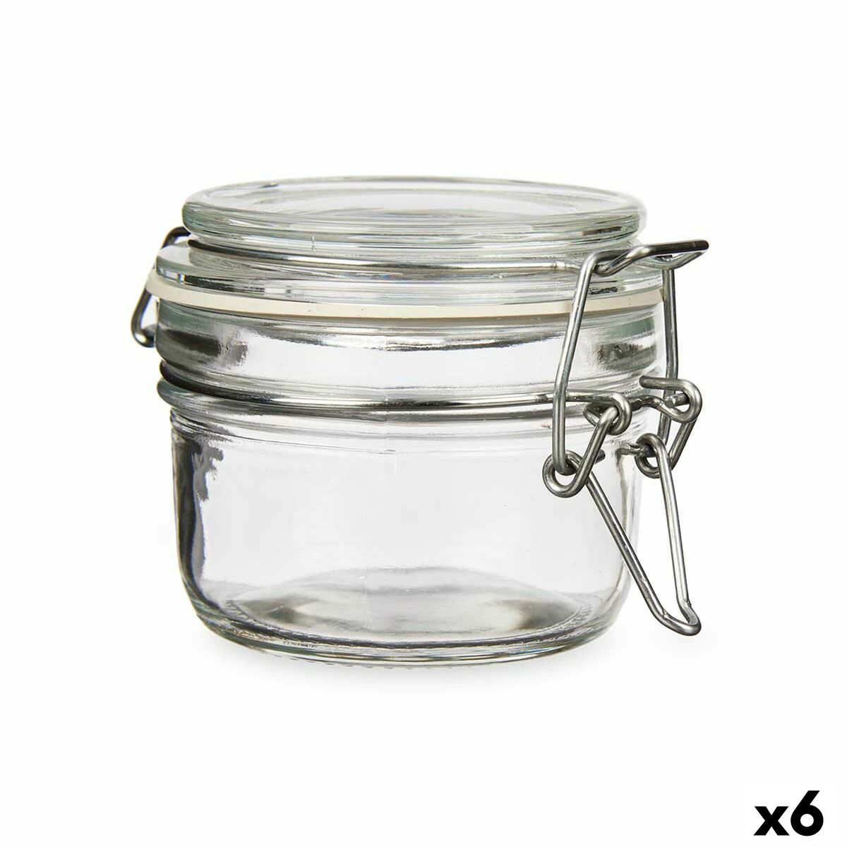 Blik Transparant Metaal Glas Siliconen 120 ml 11,3 x 7 x 8,3 cm (6 Stuks)