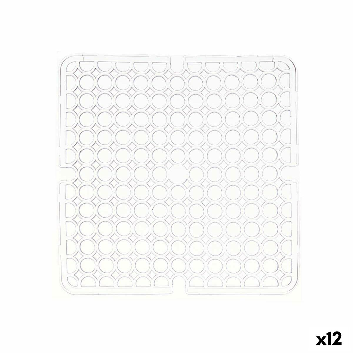 Mat Wastafel Transparant Plastic 28 x 0,1 x 28 cm (12 Stuks)