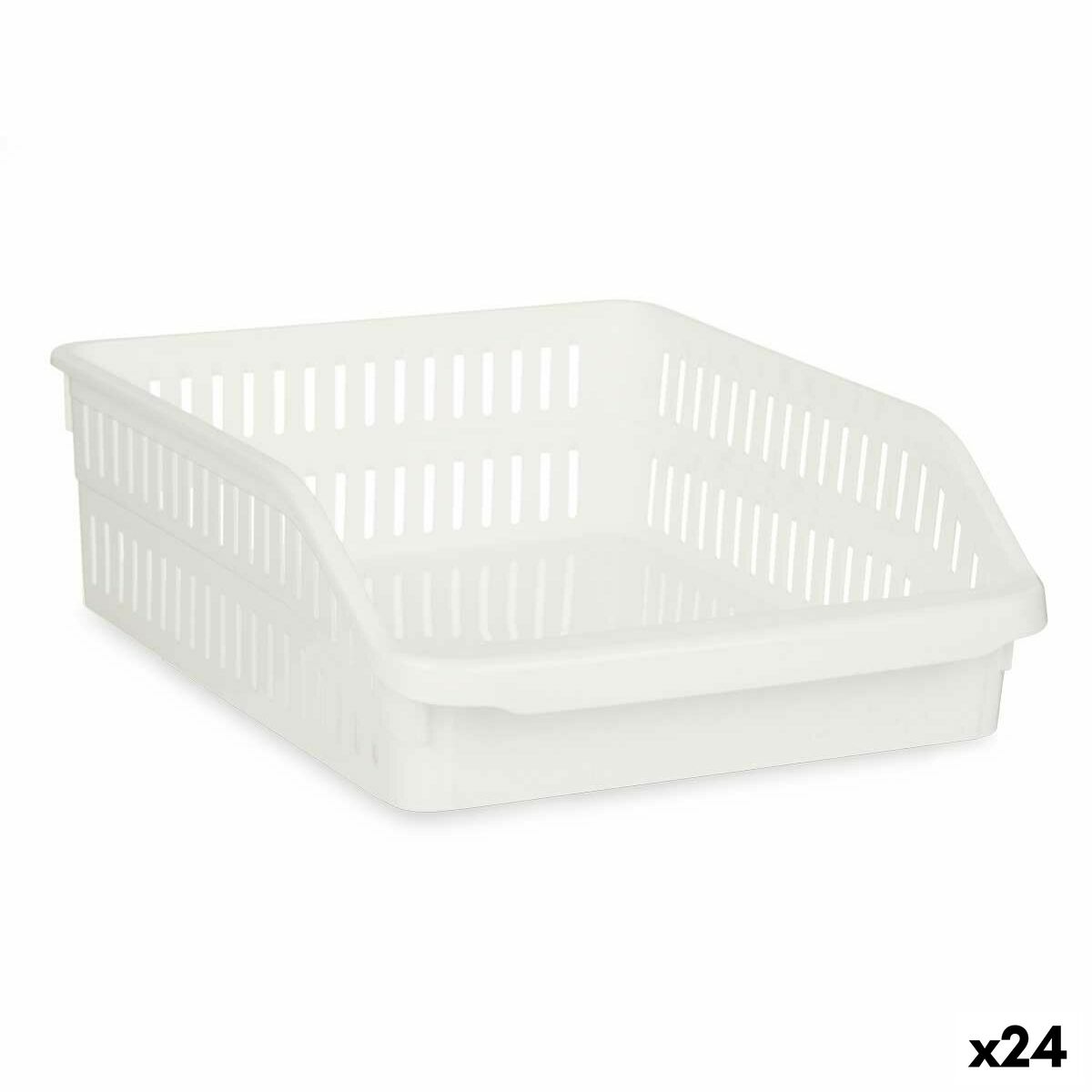 Organiser voor de koelkast Wit Plastic 26 x 9,3 x 30,5 cm (24 Stuks)