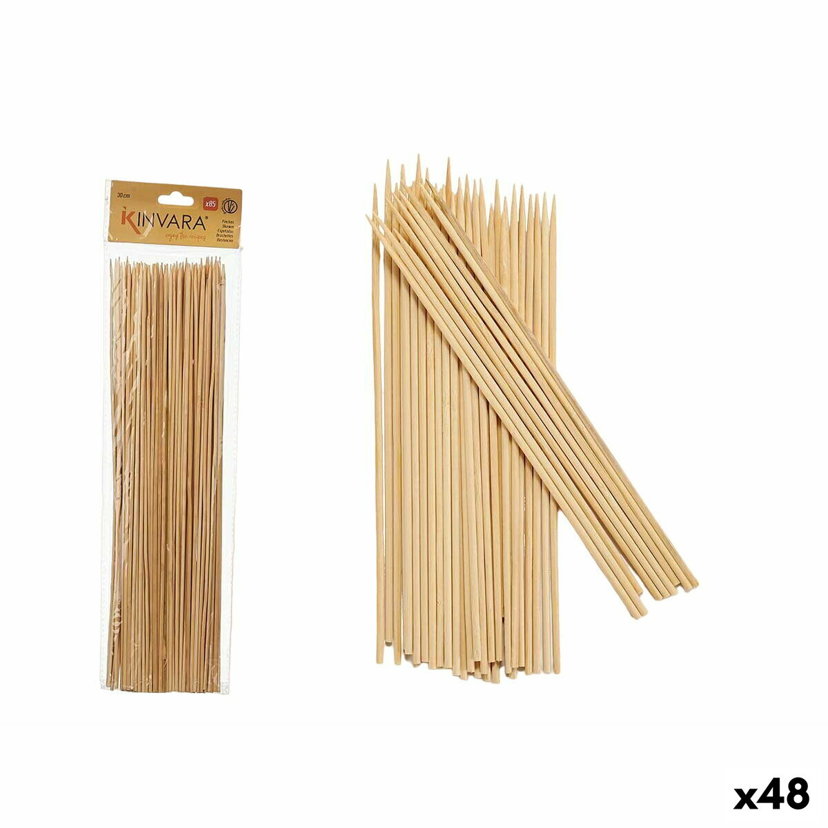 Barbecuespiesset Bamboe 0,3 x 30 x 0,3 cm (48 Stuks)