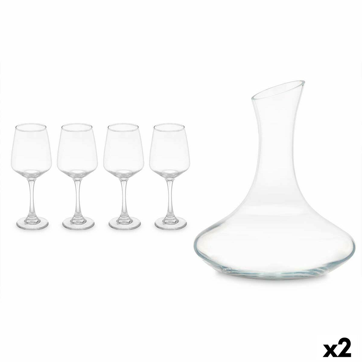 Wijn Set Transparant Glas 420 ml 1,8 L (2 Stuks)