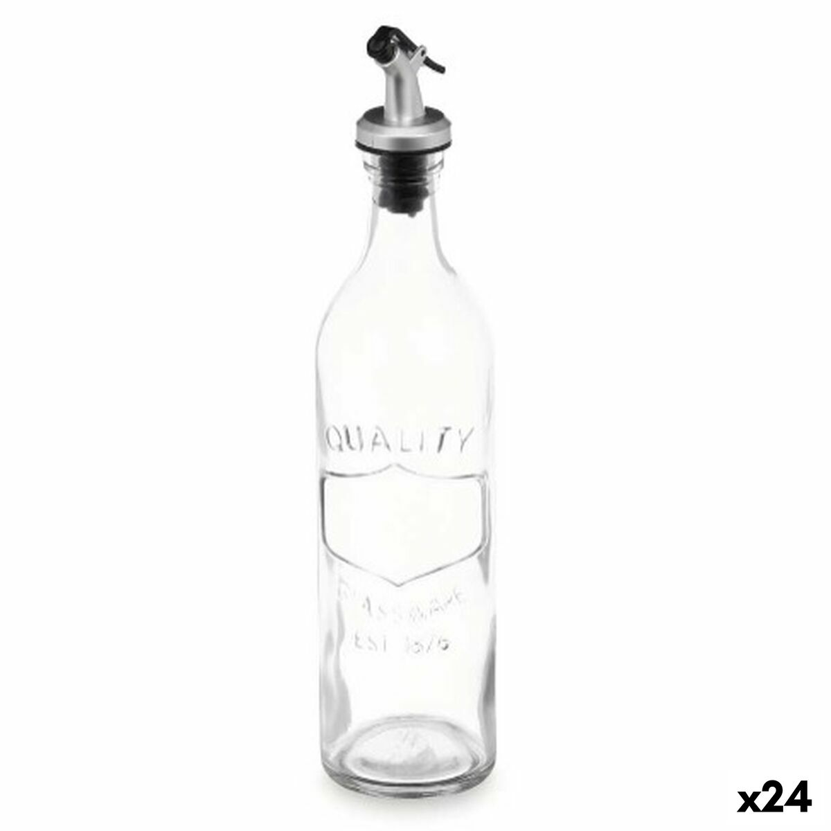 Flesje Met reliëf Transparant Glas 500 ml (24 Stuks)