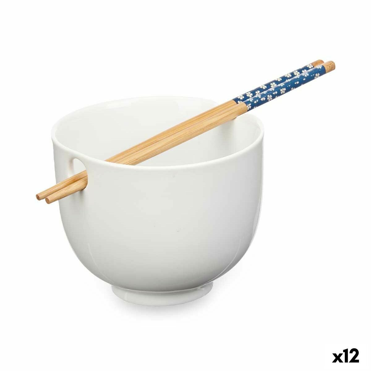 Kom Wit Bamboe 24 x 10,7 x 13,3 cm (12 Stuks) Chopsticks asiatico/oriental