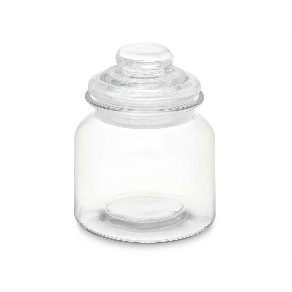 Blik Transparant Glas 600 ml (12 Stuks) Met deksel