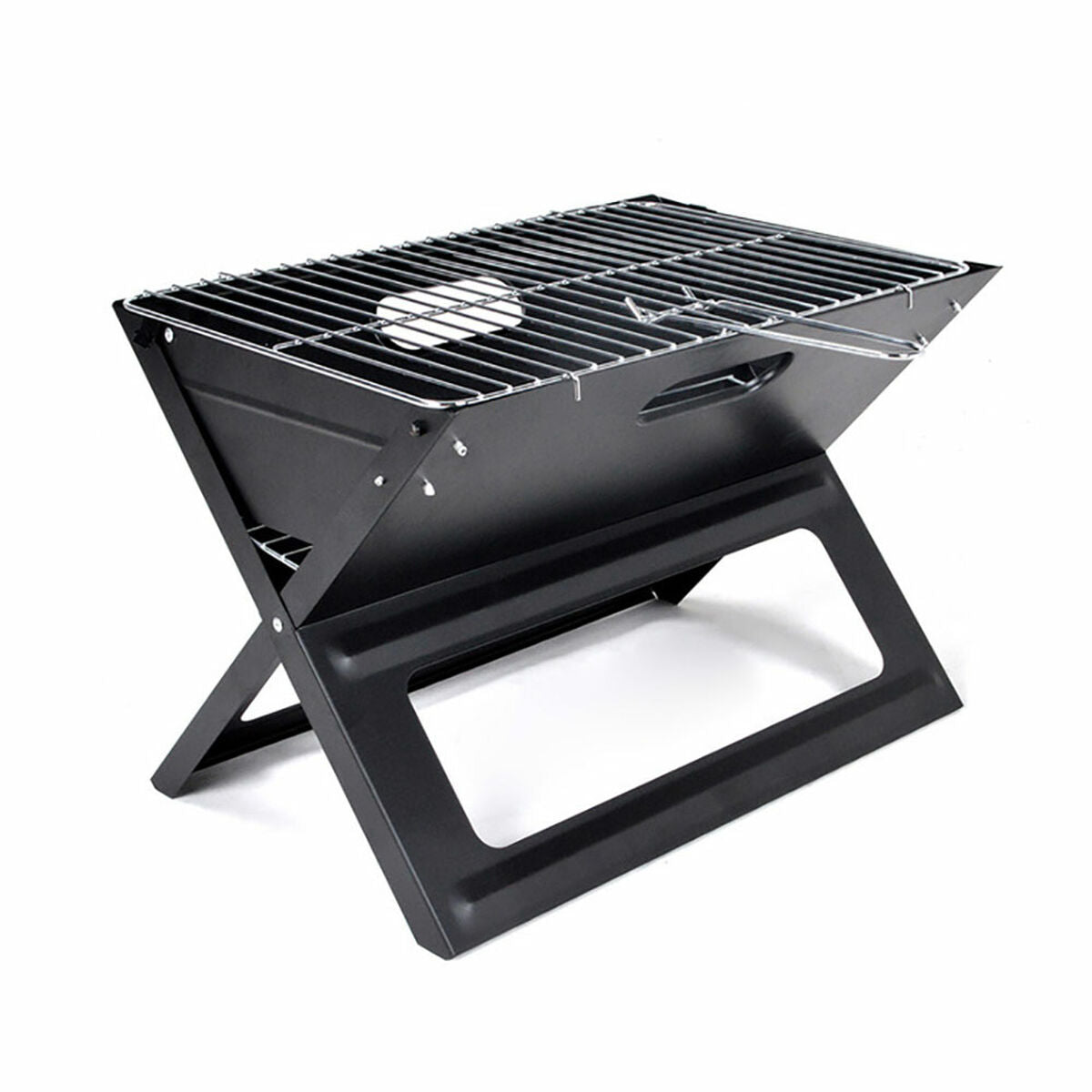 Opvouwbare draagbare barbecue voor gebruik met houtskool X-vorm 45 x 30 x 35 cm Ijzer