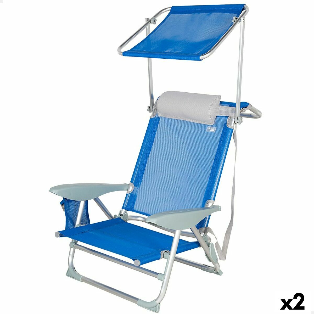 Strandstoel Aktive Blauw 47 x 67 x 43 cm (2 Stuks)