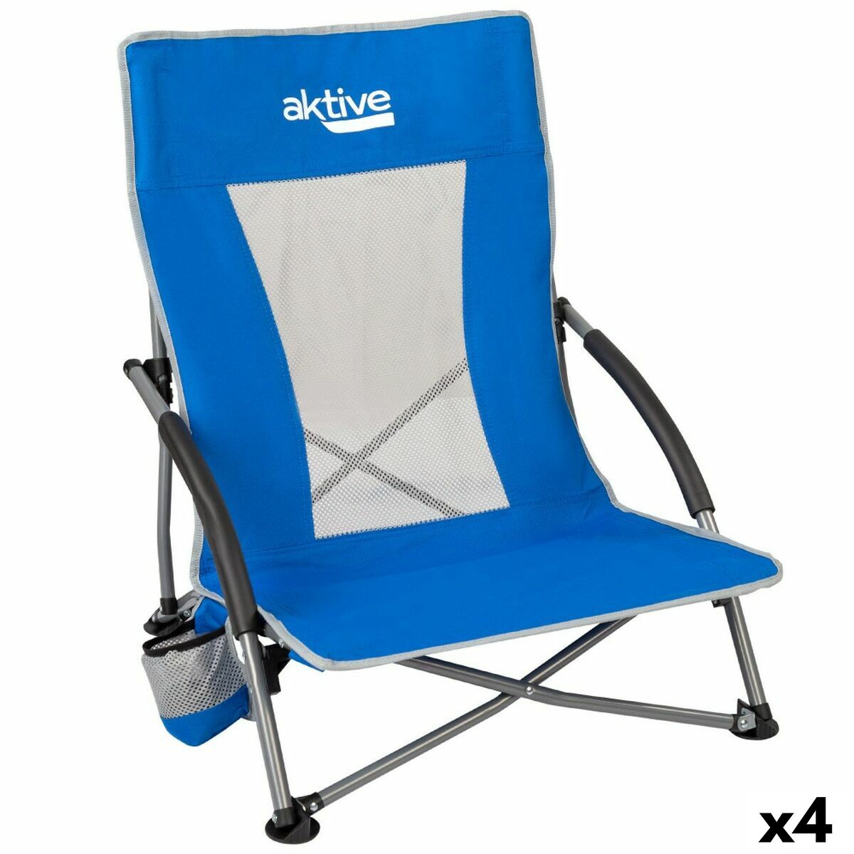 Strandstoel Aktive Blauw 50 x 67 x 51 cm (4 Stuks)